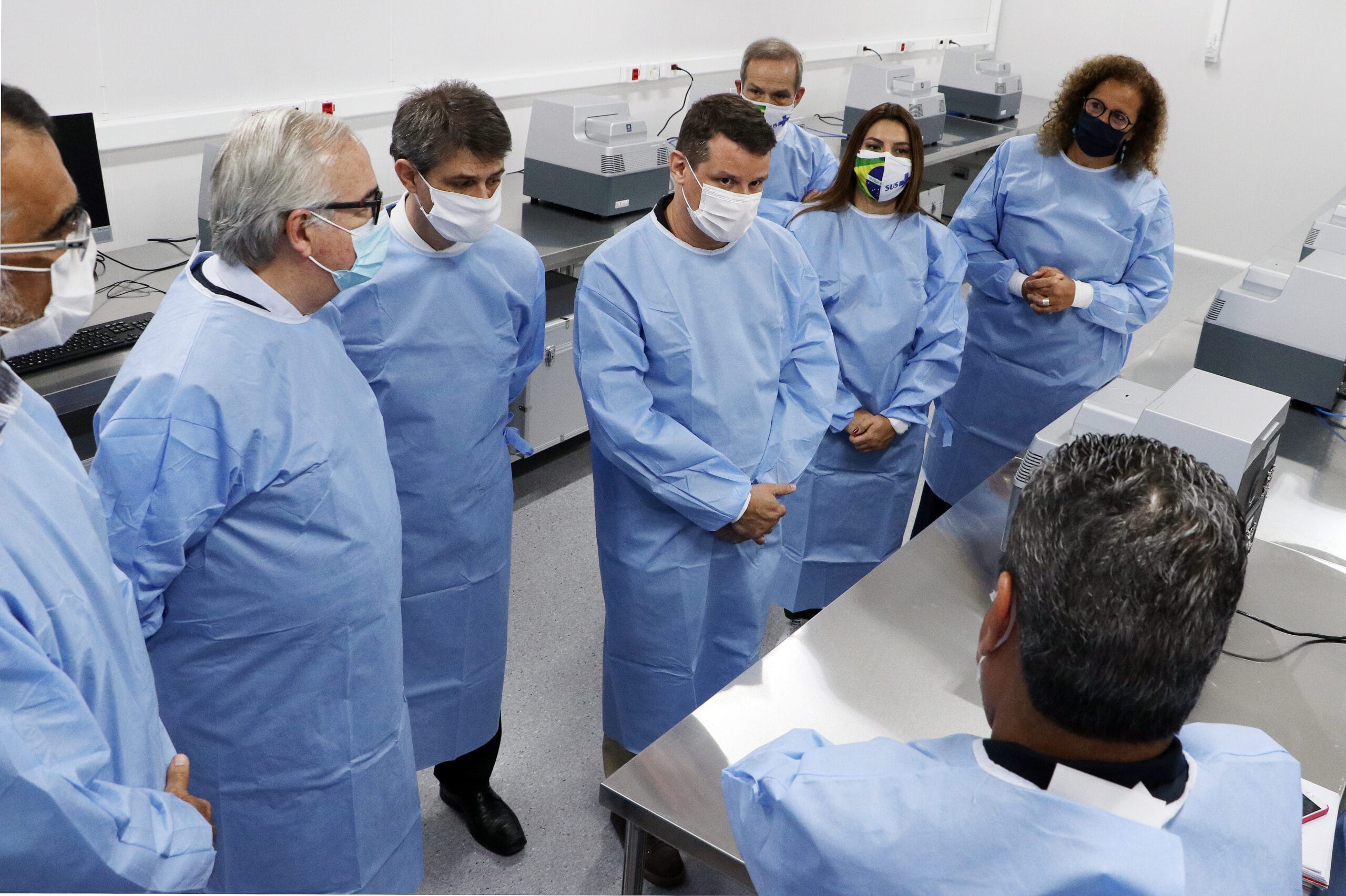 Parlamentares da Comissão Externa para Enfrentamento à Pandemia da Covid-19 da Câmara dos Deputados visitam a Unidade de Apoio ao Diagnóstico (Unadig) da Covid-19 na Fiocruz. Rio de Janeiro (RJ), 28 de julho de 2020. Foto: Peter Ilicciev/CCS/Fiocruz.