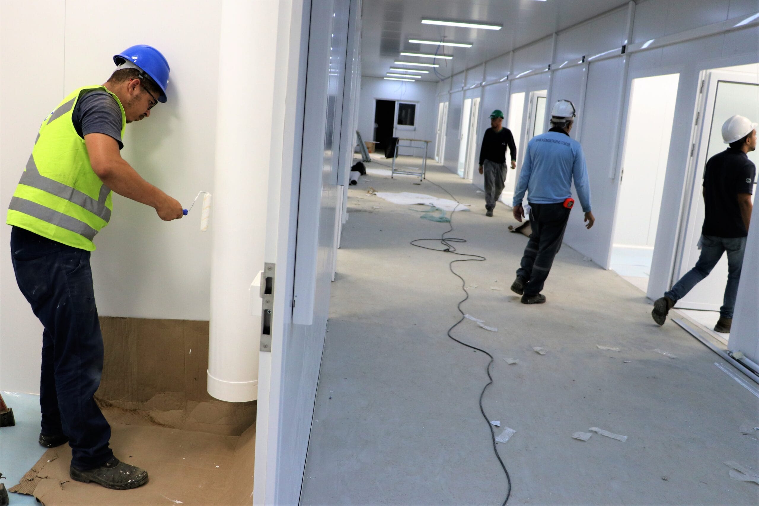 Construção em andamento do Centro Hospitalar Covid-19 da Fiocruz. Rio de Janeiro (RJ), 15 abr. 2020. Foto: Peter Ilicciev/CCS/Fiocruz.