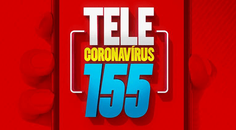 Tele Coronavírus 155, canal de atendimento para orientações sobre a Covid-19. Bahia, 24 mar. 2020.