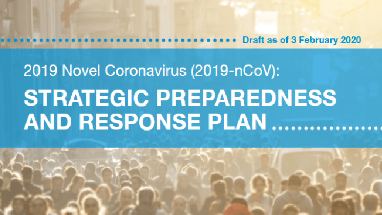 Capa do documento da OMS sobre a preparação, estratégia e plano de resposta ao novo Coronavírus. Genebra (CHE), 02 fev. 2020.