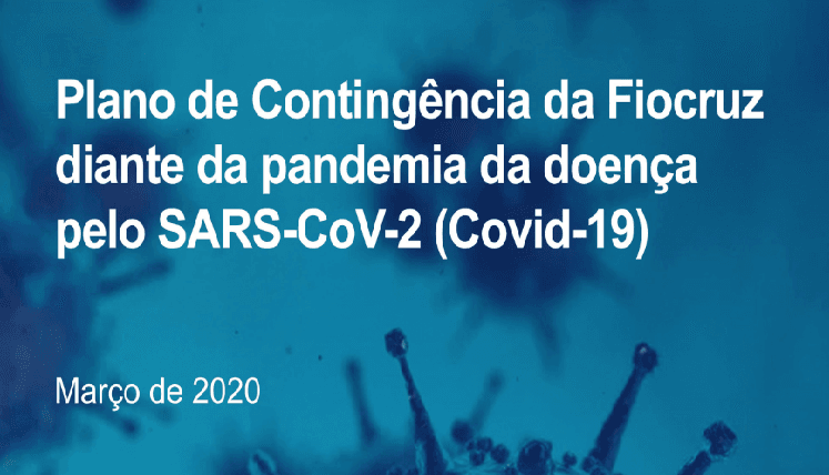 Capa do Plano de Contingência da Fiocruz diante da pandemia da Covid-19.