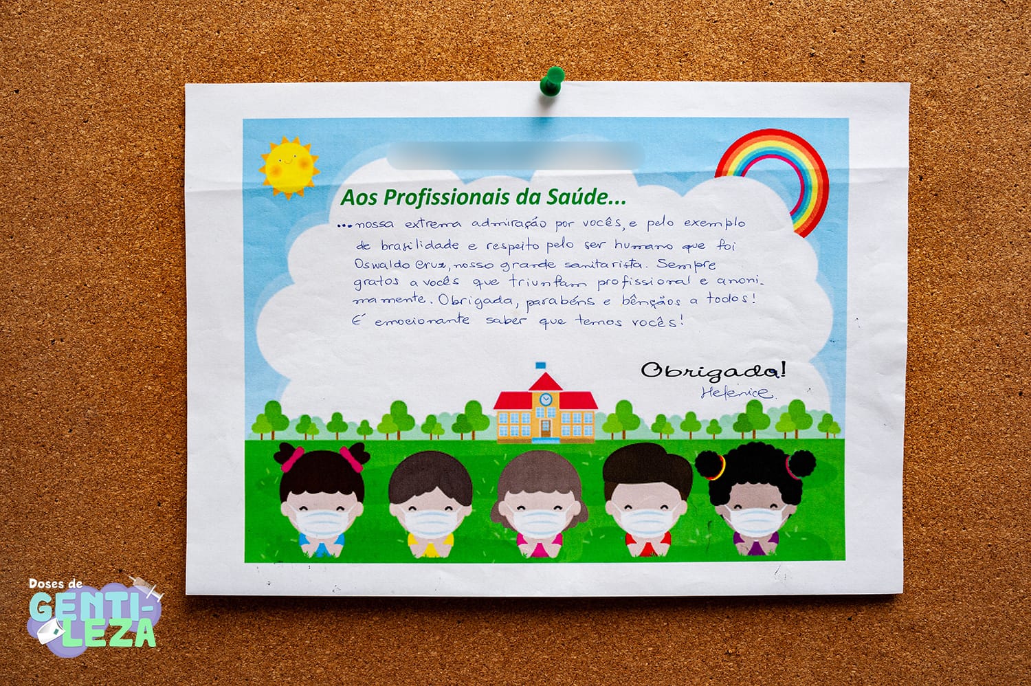 Desenho enviado durante a campanha “Doses de gentileza”.